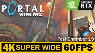 Test Chamber 19, Portal with RTX, Walkthrough, Gameplay, No Commentary, GeForce RTX 3080, DLSS 3, 4K