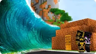 CASA DE TIERRA VS TSUNAMI EN MINECRAFT 😱 | RETO DE LA CASA VS TSUNAMI EN MINECRAFT