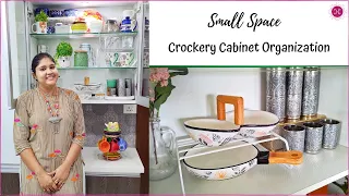 Crockery Cabinet Organization Ideas for Kitchen/ Crockery Unit Organization Tips for Small Kitchen