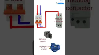 controling motor with modular contactor and selector switch connection #electricalwiring  #shorts