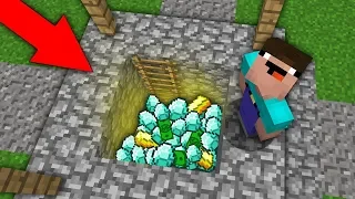 Minecraft NOOB vs PRO : NOOB FOUND TREASURE IN THE WELL THIS VILLAGE! Challenge 100% trolling