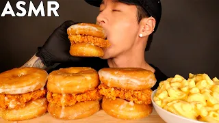 ASMR KFC FRIED CHICKEN & DONUT SANDWICHES & MAC N CHEESE MUKBANG (No Talking) EATING SOUNDS