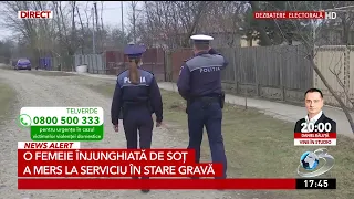 O femeie înjunghiată de soț a mers la serviciu în stare gravă