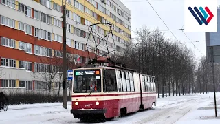 12.02.23 Трамвайный маршрут 52 борт. 8144 в Санкт-Петербурге.