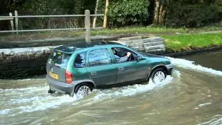 Triumphant Corsa through Rufford Ford