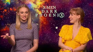 Sophie Turner & Jessica Chastain Raw Interview Dark Phoenix