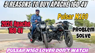 Bajaj Pulsar N160 Vs 2024 Tvs Apache Rtr 160 4v Dual Channel Abs || 5 Reasons To Buy Apache 160