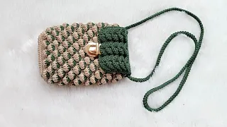 CROCHET BAG|Hướng dẫn móc túi điện thoại hoạ tiết quả dâu