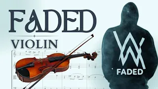 🚶‍♂️🎻 VIOLIN • Faded • Alan Walker | easy sheet music • how to play • play along