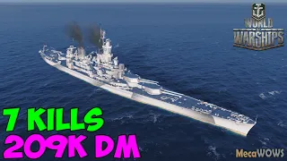 World of WarShips | Georgia | 7 KILLS | 209K Damage - Replay Gameplay 1080p 60 fps