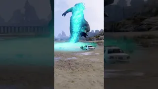 Godzilla VS Kong - Godzilla's Atomic Breath - Godzilla mod gameplay - Epic Scene GTA V Mods #shorts