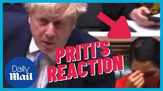 Partygate: Priti Patel's hilarious reaction behind Boris Johnson