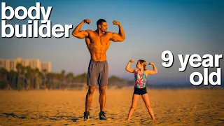 BODYBUILDER vs MY DAUGHTER - Adorable Fitness and Gymnastics Challenge