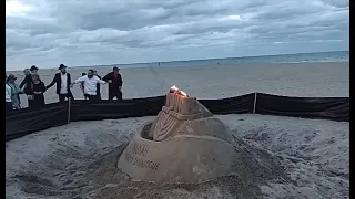 Sand castle menorah destroyed in Juno Beach; rabbi calls it hate crime