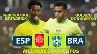 GOL DE ENDRICK!! | Espanha 3 x 3 Brasil | Melhores Momentos (COMPLETO) | AMISTOSO 2024