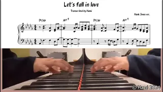 [ #jazz ] Let's fall in love - Hank Jones Piano Solo / Jazz transcription / sheet music / 재즈 악보