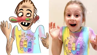 Nastya and dad shows Drawing meme - funny nastya shows memes