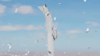 Airplane crash test render