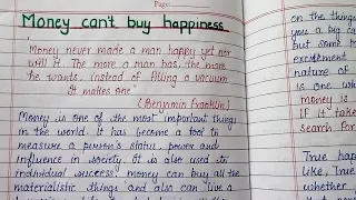Write essay on ' Money can't buy happiness| essay writing  | essay on money can't buy everything