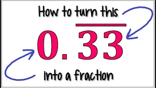 How to Turn a Repeating Decimal into a Fraction | 0.33 Repeating to a Fraction