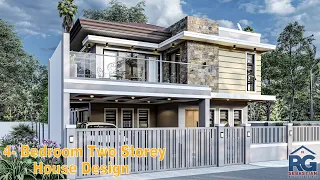 4 -  Bedroom Two Storey House Design ( 10.40 x 8.60 m)