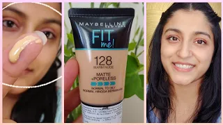 MAYBELLINE Fit Me Foundation Review - WARM NUDE 128 | Oily Skin Foundation