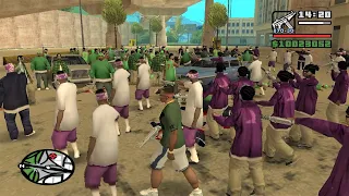 The Biggest Gang War in GTA San Andreas! - Ballas vs Grove vs Vagos