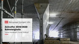 Tunnel Nordkopf und Südkopf des Stuttgarter Hauptbahnhofs  – Zeitrafferfilm 2019/2020