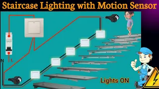 Staircase Lighting System with Motion Sensor | PIR Motion Sensor How to wiring | Motion Detector