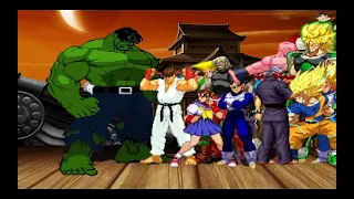 THE INCREDIBLE HULK VS EVERYONE FT: RYU GUILE CHUN-LI SAKURA AKUMA BISON GOKU BROLY RUGAL MR-KARATE