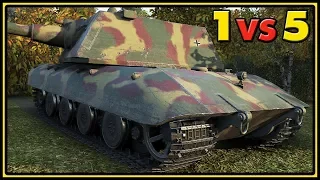 E-100 - 10 Kills - 1 vs 5 - World of Tanks Gameplay