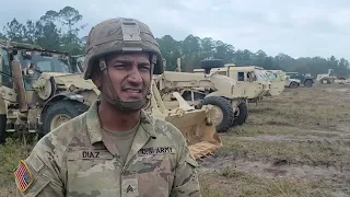 Gila Battalion prepares landing strip for UAS training at Fort Stewart, Georgia, Oct. 10, 2022.