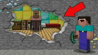 Minecraft NOOB vs PRO : NOOB FOUND SECRET VILLAGER ROOM IN MINE! Challenge 100% trolling