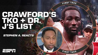 Stephen A. reacts to Terence Crawford's EPIC TKO & Dr. J's Top 🔟 list | First Take YouTube Exclusive