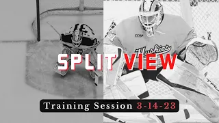 NCAA Goalie Training [Overhead Split Screen View]