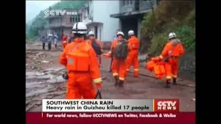 Heavy rain in SW China’s Guizhou kills 17