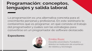 Programación: conceptos, lenguajes y salida laboral - Webinario UTN