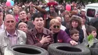 Lugansk May Day 2014 Russian Anthem