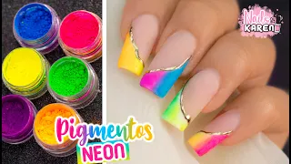 DISEÑO con PIGMENTOS NEON | Uñas de TIP