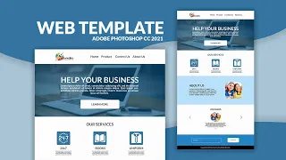 Web Template Design In Photoshop CC Step By Step | UI Design |
