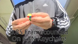 0.85 Framecounted Z Perm On GAN 330 Keychain Cube! (Execution At Around 0:20-0:21)