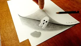Ghost Under the Paper - Trick Art by Vamos - Graphite Pencil
