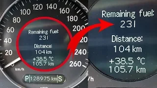 Remaining Fuel in the Tank and the Distance on the Display in Mercedes W211, W219