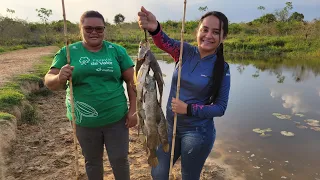 INCRÍVEL COMO NESSA REPRESA TEM TANTO PEIXE ASSIM. Pescaria Caipira de Traíra com minha Amiga Joelma