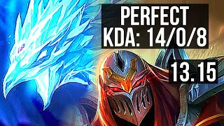 ANIVIA vs ZED (MID) | 14/0/8, Legendary, 1.7M mastery, 800+ games | KR Master | 13.15