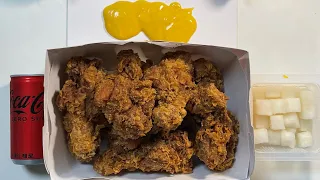 #290 BHC - 핫후라이드 닭다리 Hot Fried Chicken Sticks(Legs) & Cocacola zero🍗🔥🇰🇷🥤🇺🇸ASMR Mukbang❤️おいしい ! うまい !