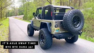 JEEP TJ AXLE SWAP Part 1 - Pulling the Dana 35!