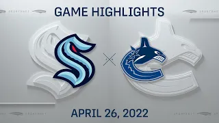 NHL Highlights | Kraken vs. Canucks - Apr 26, 2022