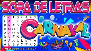 🥣 SOPA DE LETRAS 🆎 Juegos Visuales Mentales 🎲 Memoria y Concentración 🧠 CARNAVAL 🎉