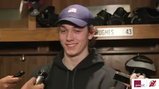 Luke Hughes Exit Interview | NEW JERSEY DEVILS